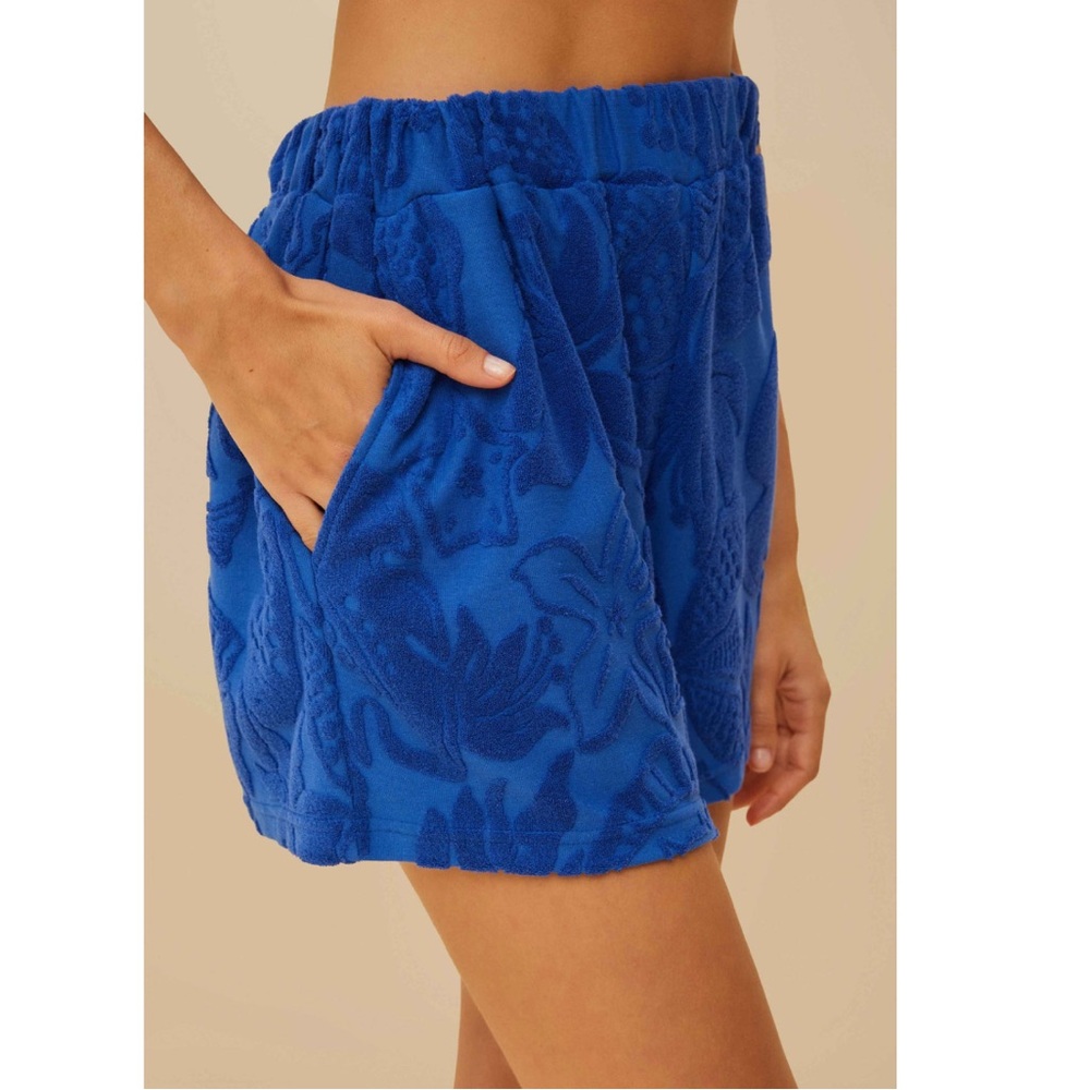 FARM Rio Royal Blue River Nature Towel Shorts Size XXS NWT